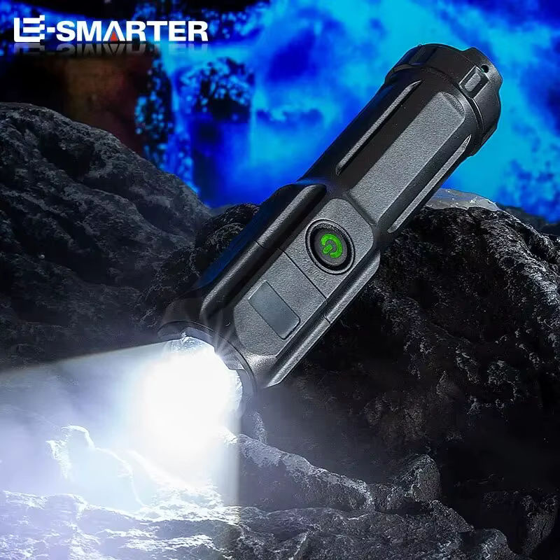 ESMARTER Taktische LED Taschenlampe mit Teleskop-Zoom, wiederaufladbar, wasserdicht, Schwarz - Bild 4