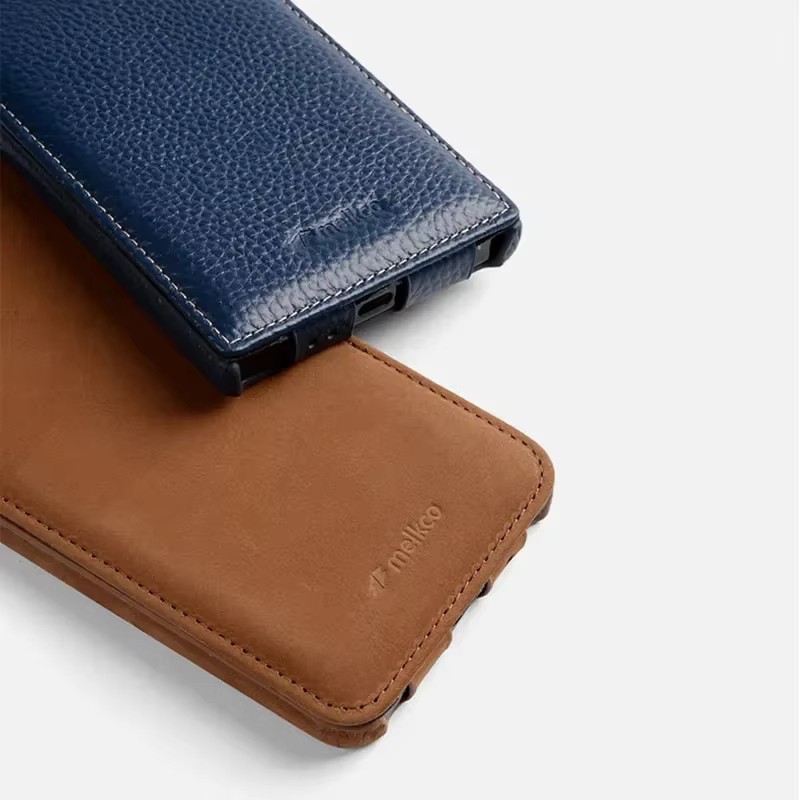 Melkco Echtleder-Flipcase Premium Business vertikale Handyhülle für Samsung Galaxy S26 S25 S24 Ultra Plus in Rot oder Blau - Bild 2