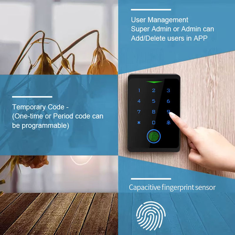 LUCKING DOOR Intelligentes WLAN-Fingerabdruck-Türschloss mit Tastatur und Tuya App Unterstützung, Wasserdichter RFID-Kartenleser mit Wiegand Zugangskontrolle - Bild 2