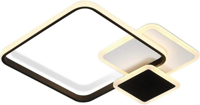 NETTLIFE LED Deckenleuchte aus Metall in Schwarz, dimmbar mit Fernbedienung, Durchmesser: 47 cm - Bild 1