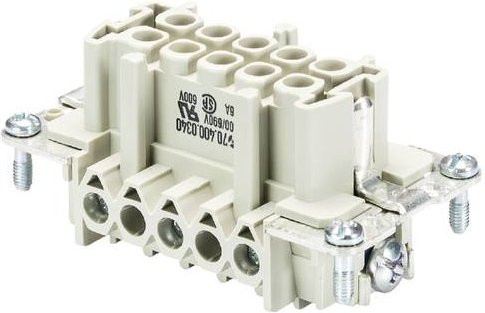 Wieland Electric Buchseneinsatz 70.400.0340.0 mit 3 Polen in Grau, 10 Stück - Bild 1