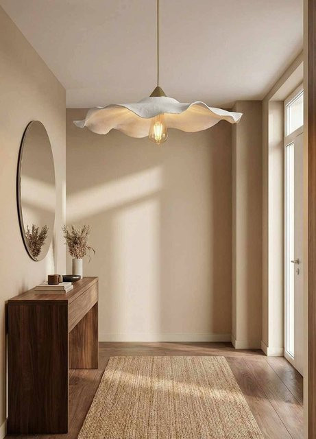 Opviq Pendelleuchte weiß aus Kunststoff mit E27 Fassung, Höhe: 75 cm, Breite: 58 cm, Tiefe: 58 cm - Bild 1