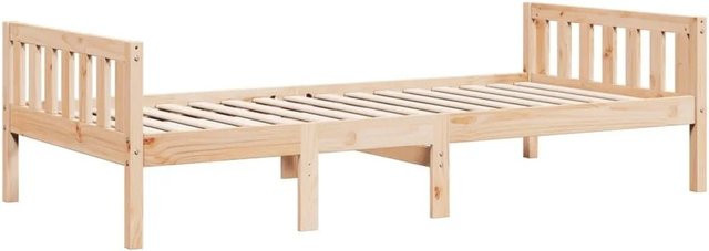 vidaXL Kinderbett aus massivem Kiefernholz in rustikaler Optik ohne Matratze, B/T/H: 190 x 75 x 80,5 cm - Bild 1