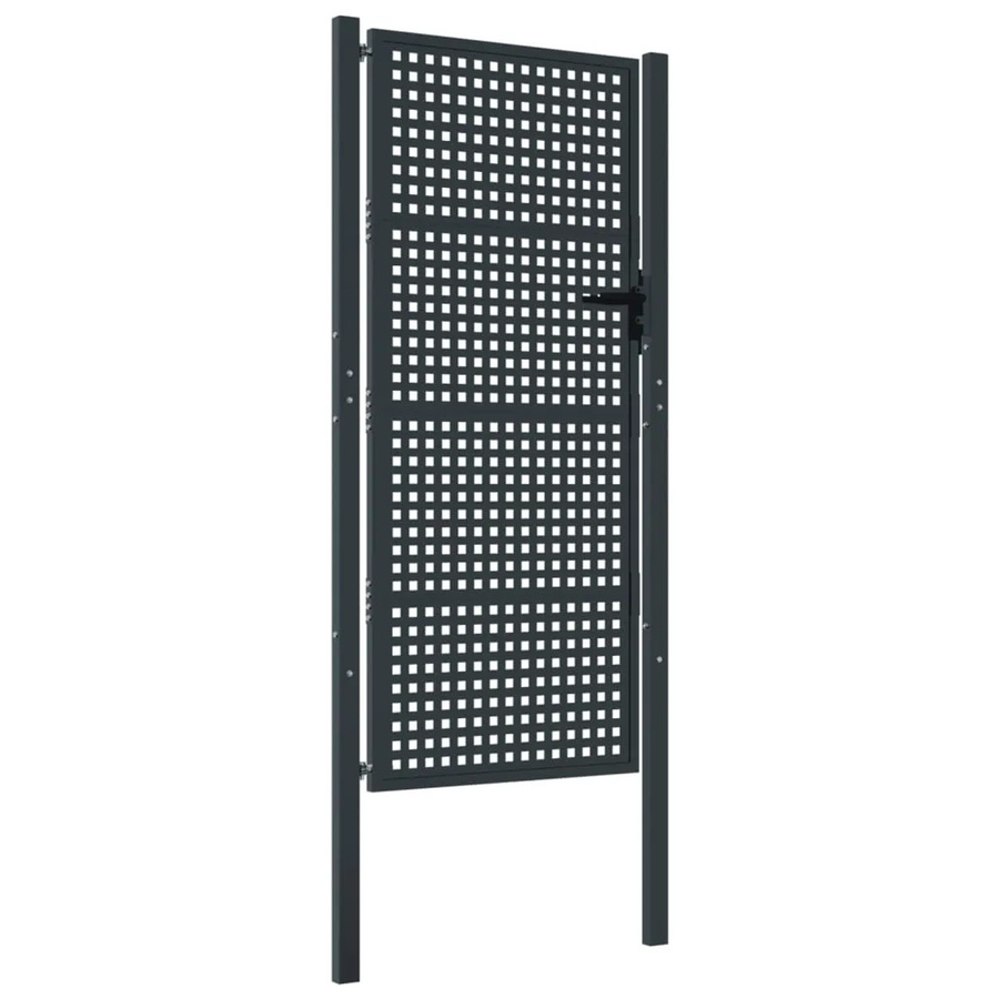 vidaXL Gartentor aus Stahl in Anthrazit mit Drahtgeflecht B/H: 105 x 200 cm - Bild 2