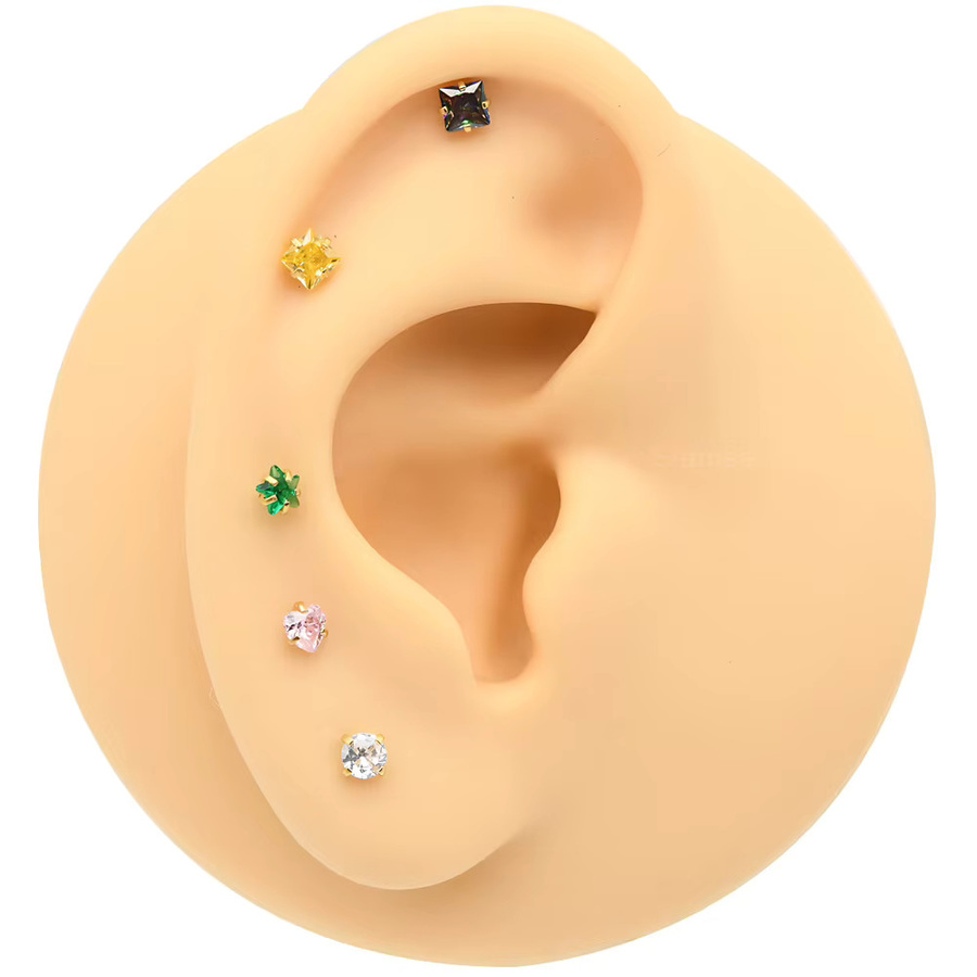 STARBEAUTY Nasenstecker Edelstahl, Zirkonia, Unisex, 20G, 3 mm - Bild 2
