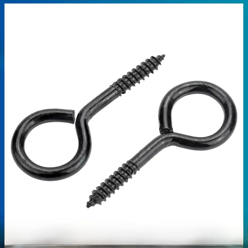 NINDEJIN Schraubösenhaken aus Metall in Schwarz zum Aufhängen und für DIY-Projekte - Bild 6