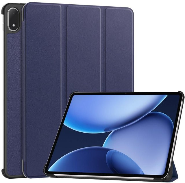 Smart Tablet Hülle für OnePlus Pad 3 Pro und Oppo Pad 4 Pro 13,2 Zoll mit Dreifach-Flip-Ständer und harter Rückseite in Dunkelblau - Bild 1