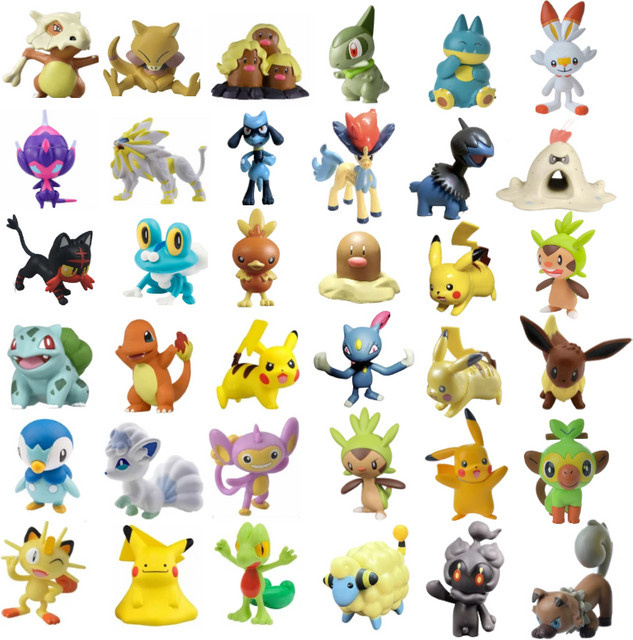 TOMY Pokémon Pikachu Piplup Vulpix Meowth Cubone Marshadow Axew Keldeo, Figuren, 4cm - Bild 1