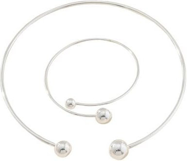 SILVERHOO Halskette Armband Set, Silber, Damen, Doppelkugel - Bild 1
