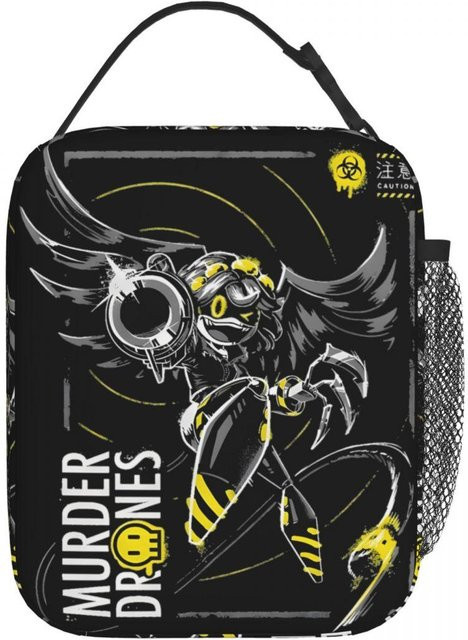 Fancy Style Studio Thermische Lunchtasche Anime Mord Drohnen Motiv in Schwarz, Tragbare Kühltasche aus Oxford-Stoff für Erwachsene - Bild 1