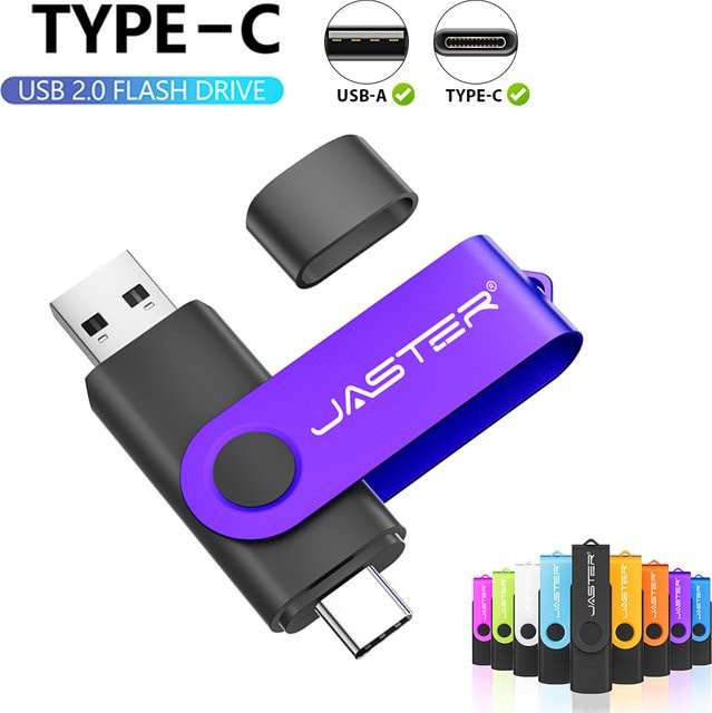 JASTER USB-C USB-Stick in Schwarz-Lila für Computer und Mobiltelefone - Bild 1