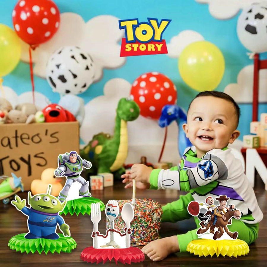 Bandai Toy Story Wabenbälle Partydekoration, Tischornamente, Erdbeerbär Woody Buzz Lightyear - Bild 2