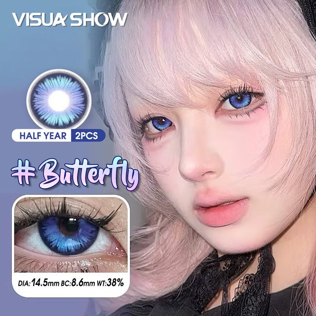 VISUASHOW Kontaktlinsen, Schmetterlingsblau, 14,50 mm - Bild 1