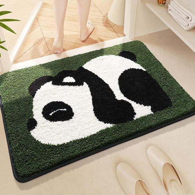 Rutschfeste Badezimmer-Fußmatte mit Roter Panda Cartoon-Imitation Kaschmir, Feuchtigkeitsabsorbierend und Weich, Breite: 40 cm, Tiefe: 60 cm - Bild 1