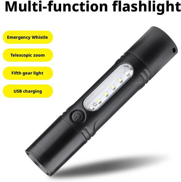 ESMARTER Ultrahelle wiederaufladbare Mini-Taschenlampe in Schwarz für Outdoor, Camping und Notfälle - Bild 1