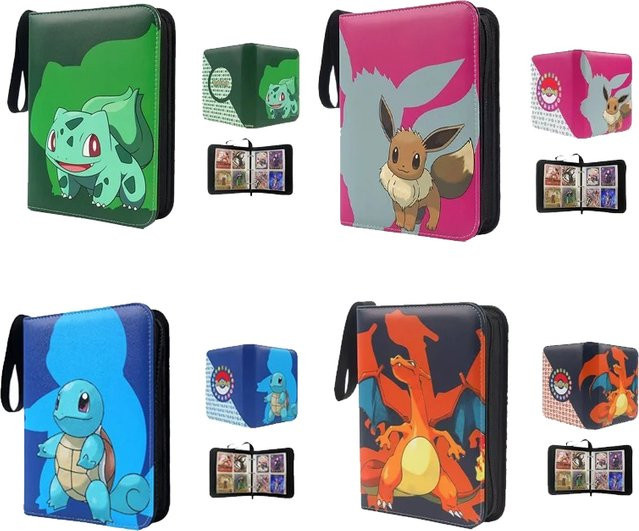 Bandai Pokémon Sammelalbum aus PU-Material mit Reißverschluss für Karten und Anime-Figuren - Bild 1