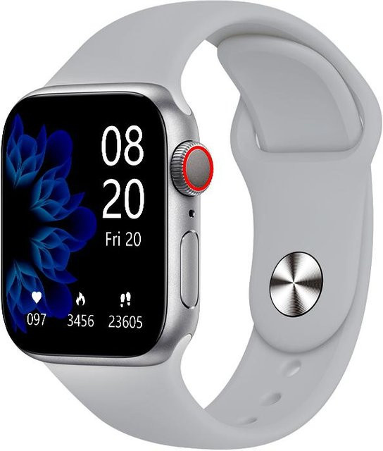 Kimi Mall IWO Serie 7 Smartwatch mit kabellosem Laden, 2 Zoll Display, Herzfrequenzmessung und DIY-Gesichtssensor, Fitness-Tracker in Weiß für iOS und Android - Bild 1