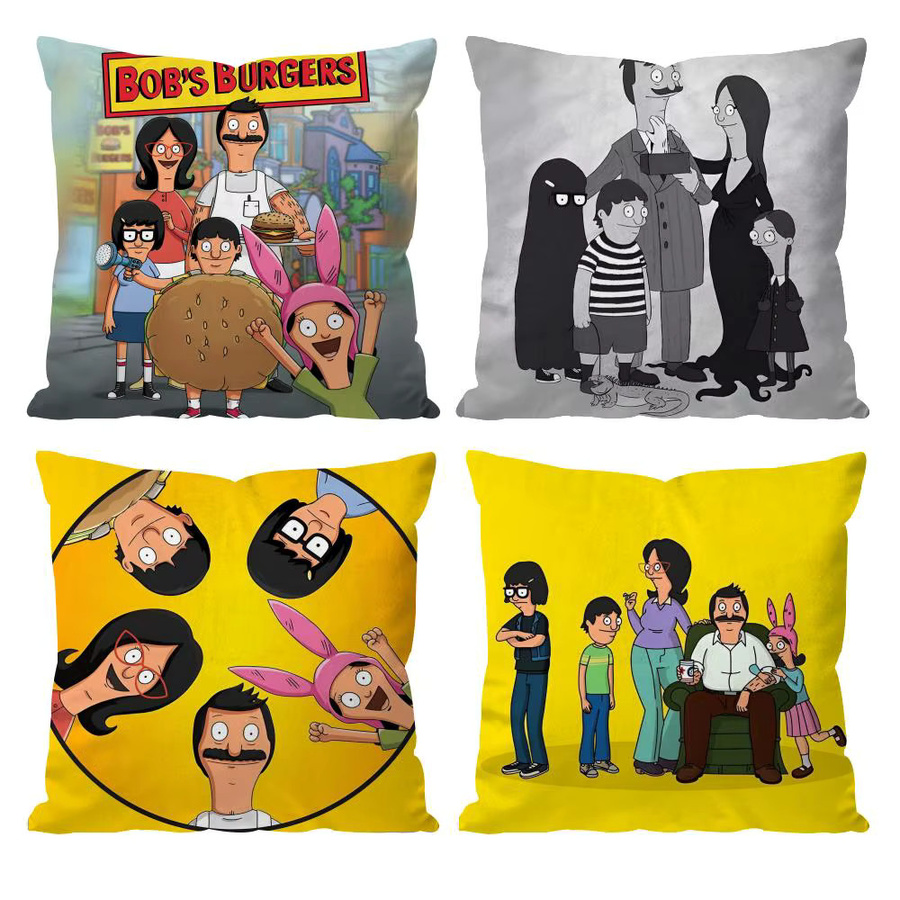 Bobs Burgers Kissenbezug mit buntem Muster für dein Wohnzimmer und Schlafzimmer, Multicolor - Bild 2