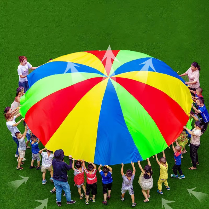 soulbao Regenbogen-Fallschirm-Regenschirm, interaktives Aktivitätsspielzeug - Bild 3