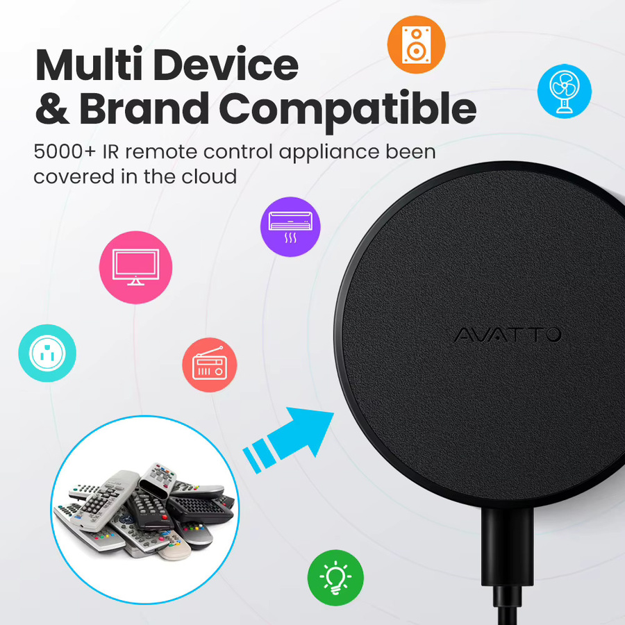 AVATTO Tuya WiFi IR Smart Home Infrarot Fernbedienung für Klimaanlage und TV, Schwarz, kompatibel mit Alexa und Google Home - Bild 4