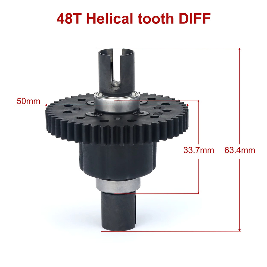 ZD Racing 48T M1 Center Differential, Metall, Schwarz - Bild 2