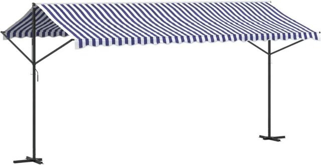 vidaXL Freistehende Markise in Blau und Weiß aus Polyester und Stahl, B/T: 500 x 300 cm - Bild 1