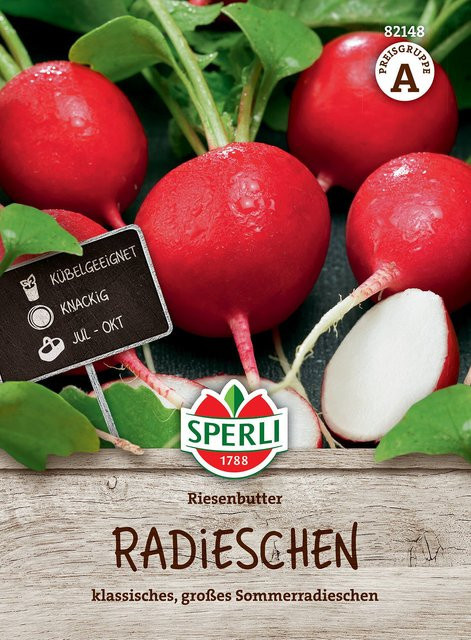 SPERLI Radieschen-Samen Riesenbutter, rote Gemüsesamen für Sommer und Herbst - Bild 1