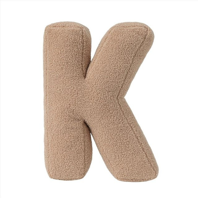 BirchFlume Kinder Plüsch Buchstabenkissen aus Schafwollmaterial in Beige - Bild 1