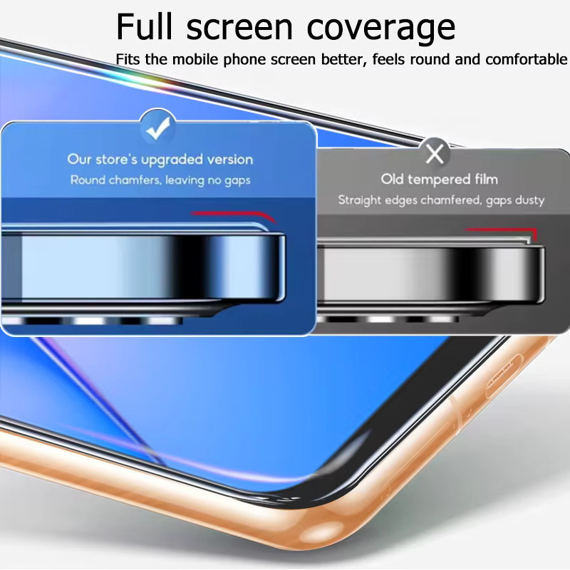 3er-Set gehärtetes Glas Displayschutzfolie für Oppo Reno8, transparent, Full Cover mit Fingerabdruck-Entsperrung und 9H Härtegrad - Bild 4