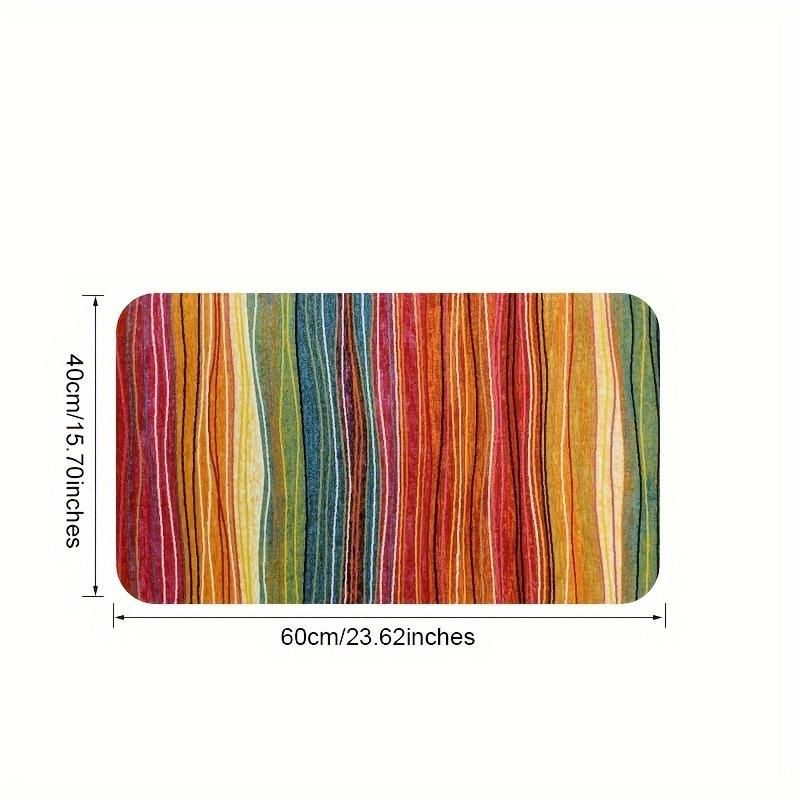 BC-Warm Home Rutschfeste Bodenmatte mit bunten Streifen, wasserdichter Teppich aus Polyester für Wohnzimmer, Schlafzimmer oder Küche, B/T: 60 x 40 cm - Bild 2