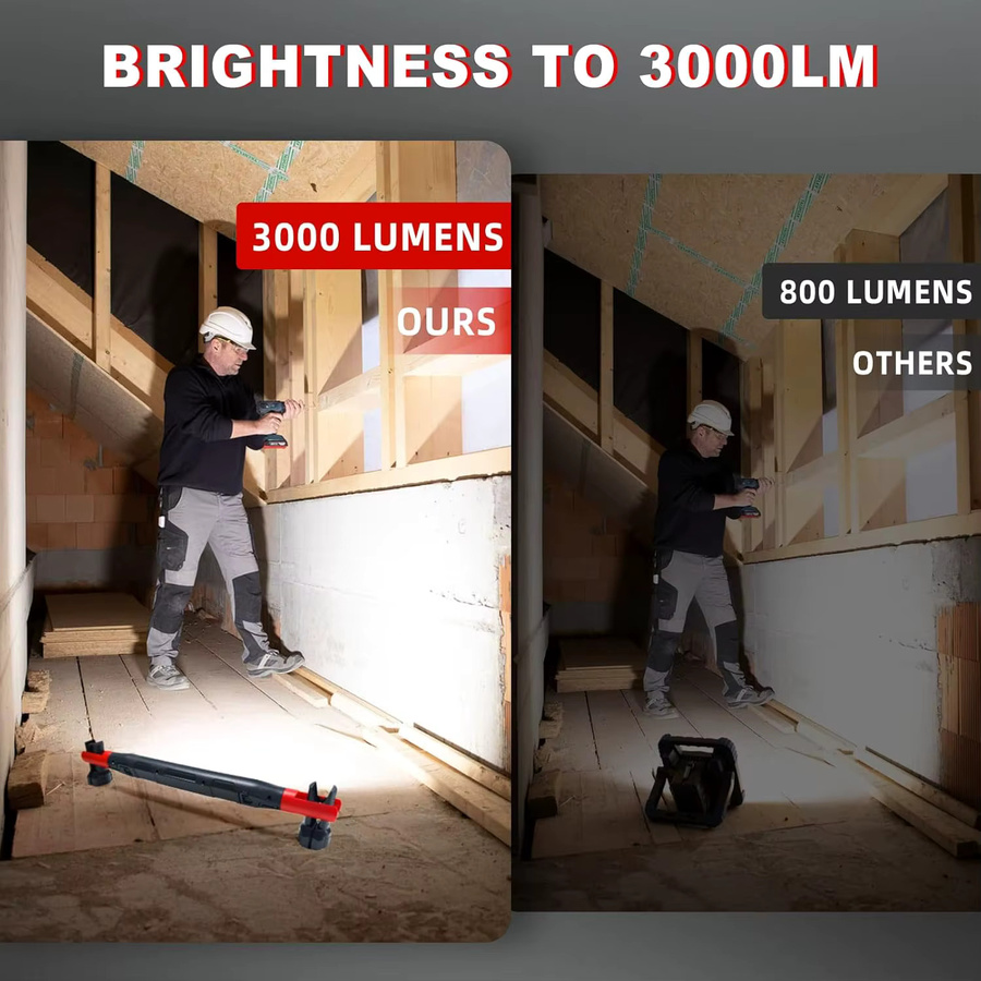 KDULIT LED-Magnet-Arbeitsleuchte in Schwarz, wiederaufladbare COB-Arbeitslampe mit Magnetbasis und Haken für Reparaturarbeiten und Notfälle - Bild 4