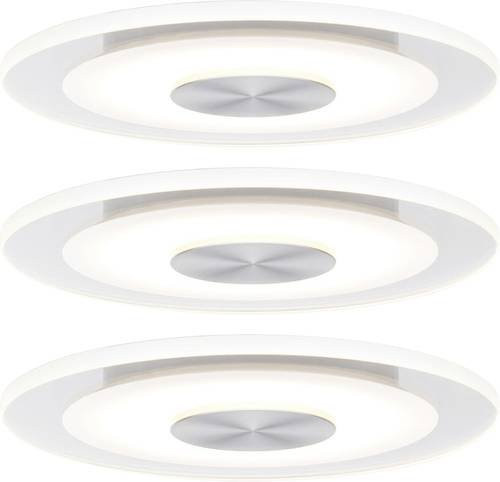 Paulmann Whirl LED-Einbauleuchte 3er Set, Farbe: Weiß, Material: Gebürstetes Aluminium, Warmweiß, Dimmbar - Bild 1