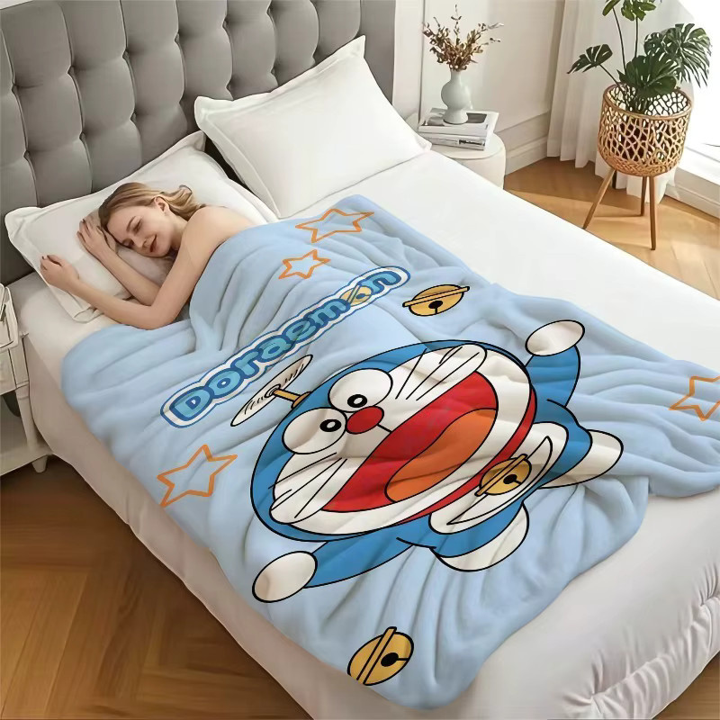 52TOYS Doraemon Bambus-Libellen Flanell-Fleeceblanke für Kinder und Erwachsene in Blau - Bild 2