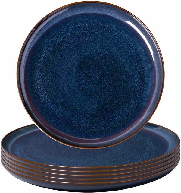 Villeroy & Boch like. Speiseteller Crafted Denim Blau aus Porzellan 6er Set Durchmesser: 29 cm - Bild 1