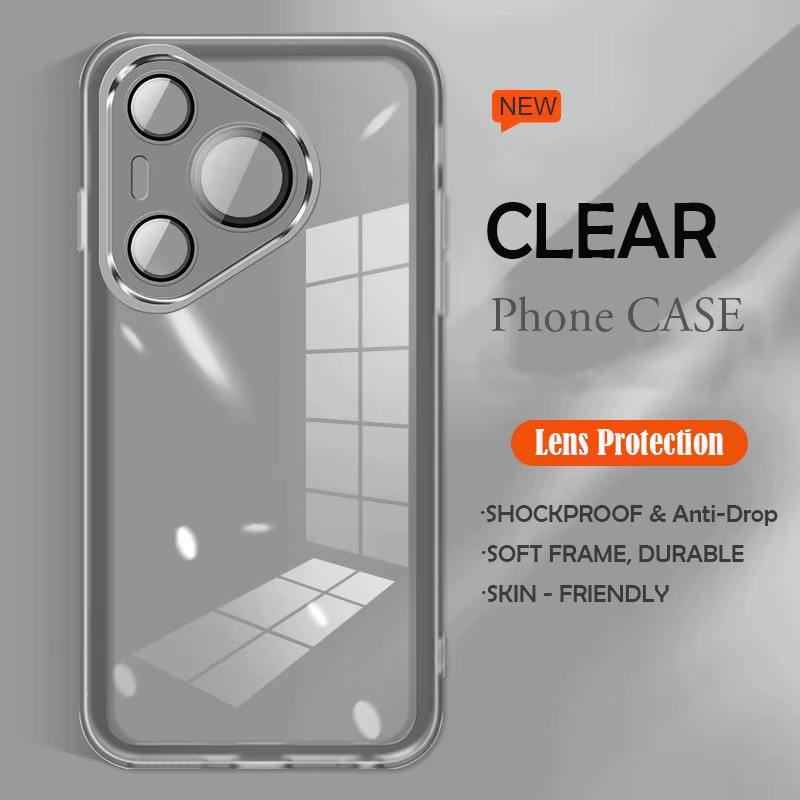 Transparente stoßfeste Schutzhülle für Huawei P50 Pro, P60, P70 Pro, P70 Ultra und P80 Pro mit Vollobjektiv-Schutz - Bild 1