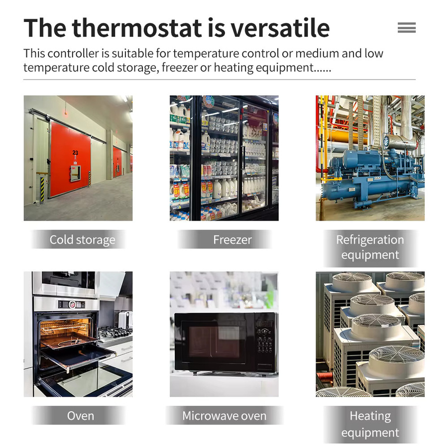 Digitaler Thermostat von JUANJUAN für Inkubatoren mit Heizung, Kühlung, Abtaufunktion und Lüftersteuerung in Schwarz - Bild 2