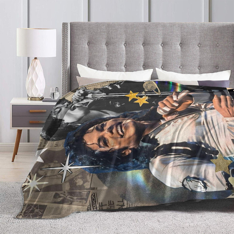 Mfoever Flanell Decke Michael Jackson King Of Pop Motiv, Flauschige Tagesdecke Multicolour, Breite: 76,2 cm, Tiefe: 101,6 cm - Bild 2