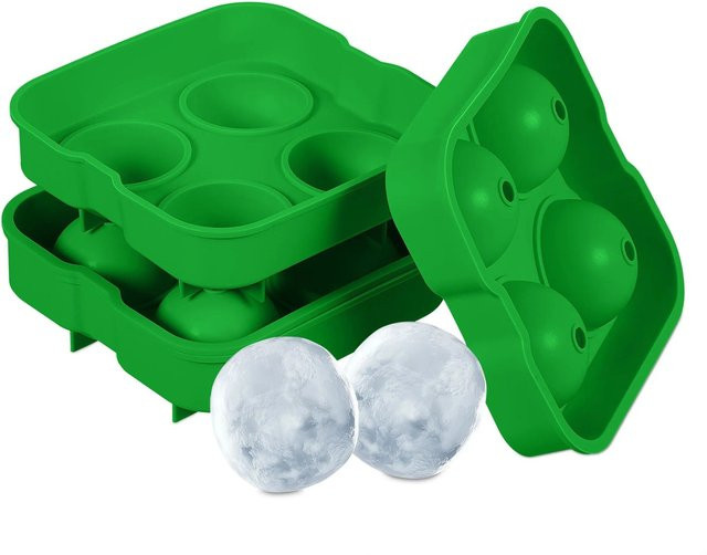 Relaxdays Eiswürfelform 2er Set aus Silikon in Grün, B/T/H: 12,5 x 12,5 x 5 cm - Bild 1
