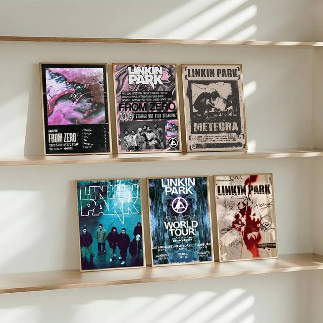 Wasserfester selbstklebender Wandaufkleber Linkin Park Album Kunstposter in Mehrfarbig - Bild 1