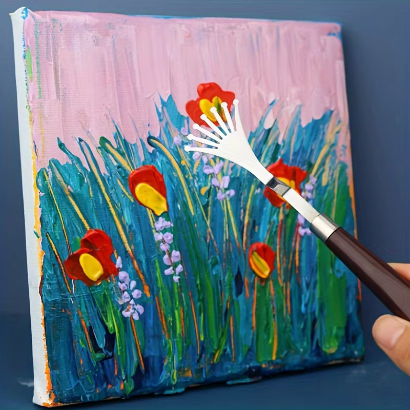 9-teiliges Künstler-Palettenmesser-Set mit gravierten Holzgriffen aus Edelstahl für Öl- und Acrylmalerei - Bild 3