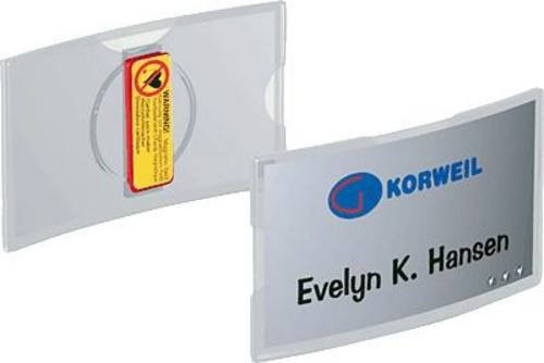 Durable Namensschild Konvex mit Magnet, transparent, 25 Stück, B: 7,5 cm, H: 4 cm - Bild 1