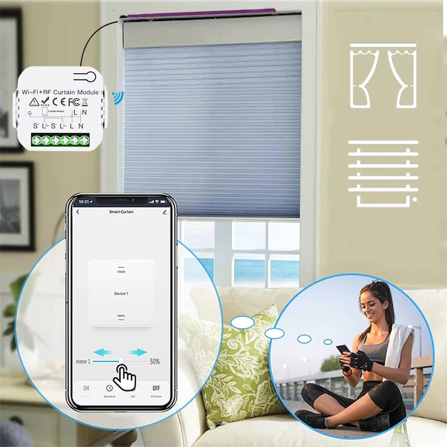 Tuya Smart Life WLAN und RF433 Smart-Schalter für Rolladen, Jalousien und Fensterbeschattungen in Weiß, kompatibel mit Alexa und Google Home - Bild 2