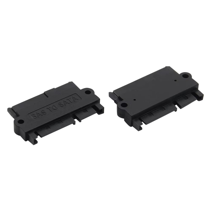 WYMECT SATA-Adapter Konverter 22-Pin auf 7-Pin und 15-Pin Buchse auf Stecker für Daten und Strom, Schwarz - Bild 1