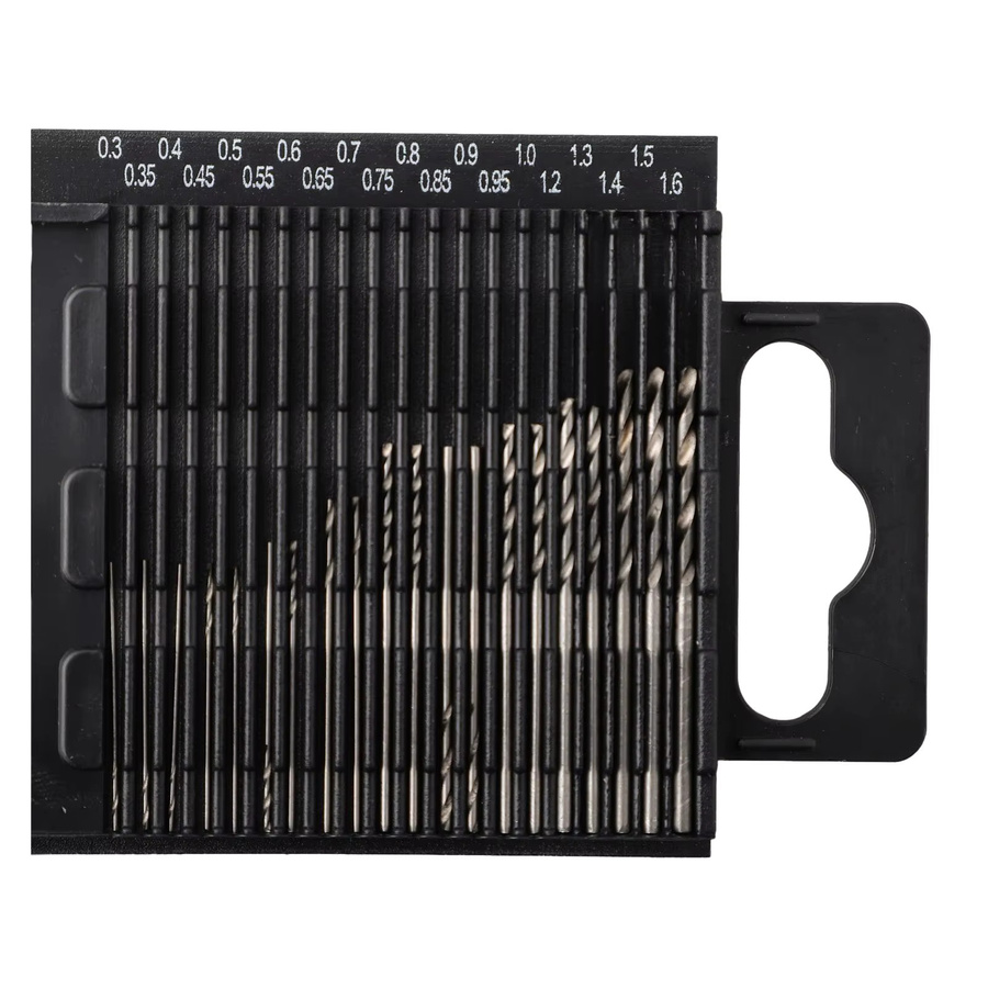Vibratite HSS Spirale Bohrer Set aus Schnellarbeitsstahl in Silber, 20 Stück, Durchmesser 0,3-1,6 mm für Metall, Holz und Aluminium - Bild 3