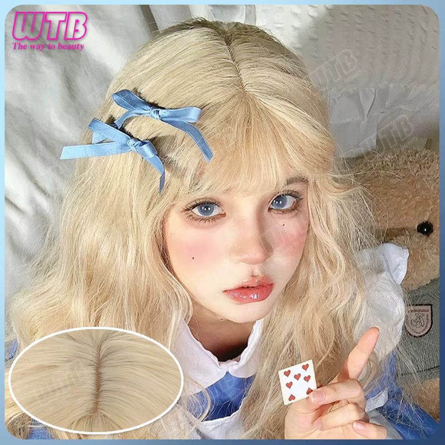 WTB Lolita-Perücke, hellgold, lange Locken mit Pony, Damen - Bild 2