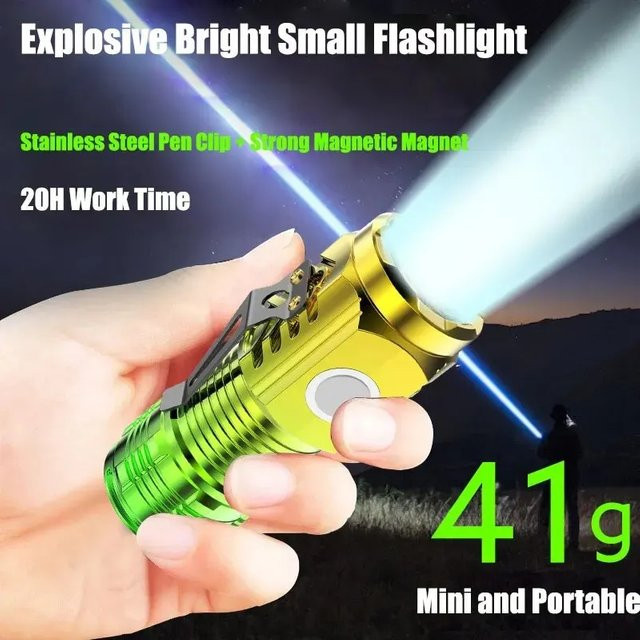Three-Eyed Monster Mini Flash Super Power Taschenlampe, wiederaufladbare und superhelle tragbare Beleuchtung aus Metall - Bild 1