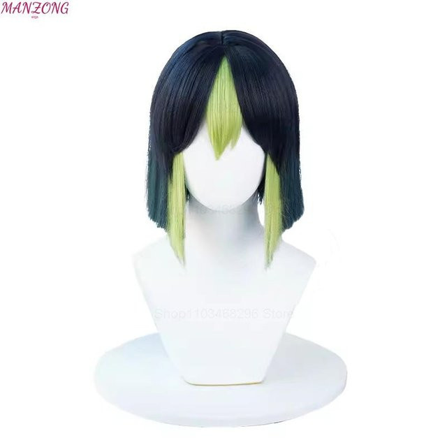 Tighnari Cosplay Perücke, 30 cm, Synthetikhaar, Damen, White - Bild 1