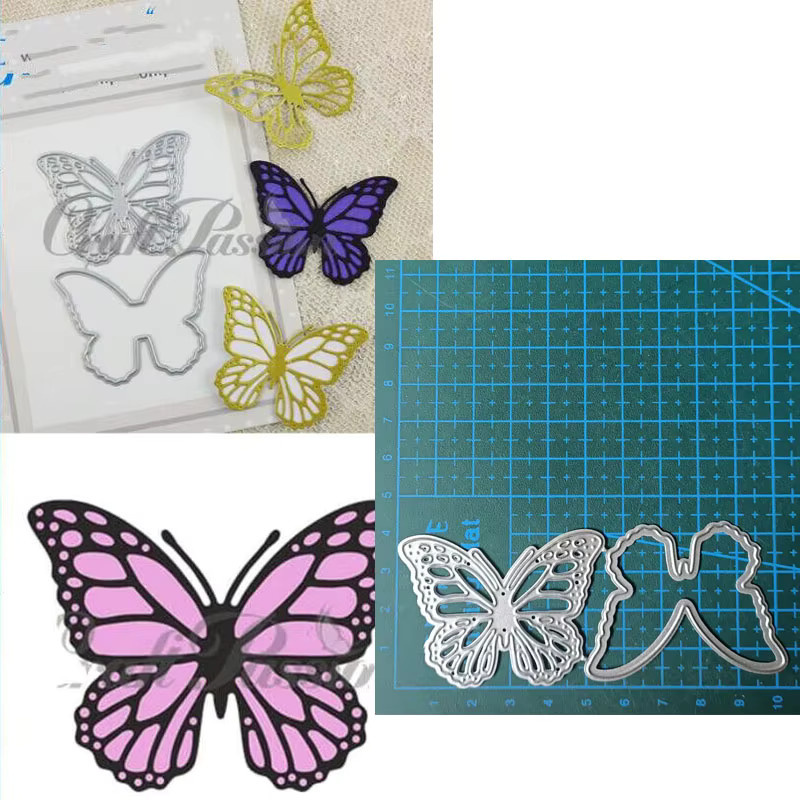 Metall Stanzformen für Bastelarbeiten mit Schmetterling, Elefant und Katze in Silber - Bild 3
