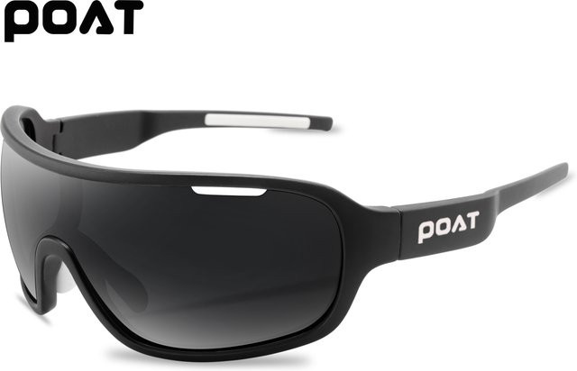 POAT Sportsonnenbrille, Unisex, Vollrand, Schwarz, Kunststoff - Bild 1