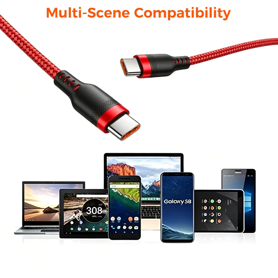 Nephy USB-C zu Typ-C Kabel PD 60W Schnellladegerät in Rot - Bild 6